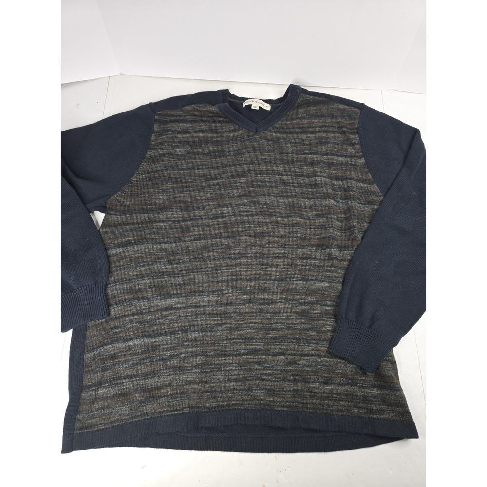 VTG 90's Pronto Uomo Knit V-Neck Sweater Long Sleeve Academia Men's XL Golf